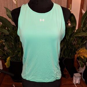 Under Armour Green Fitted Tank Top with Mesh Panels